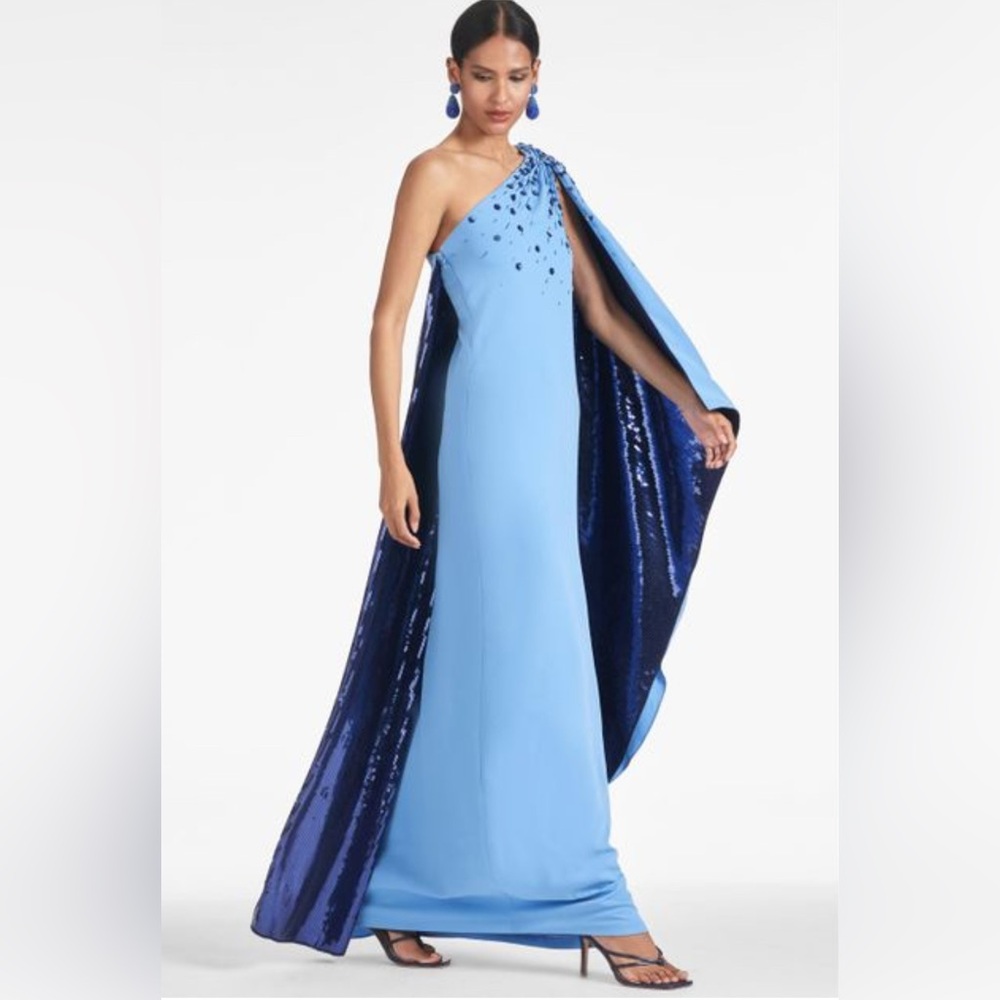 NWT Sachin & Babi Leila Crystal-embellished Gown In Periwinkle/Sapphire Blue - Picture 3 of 10